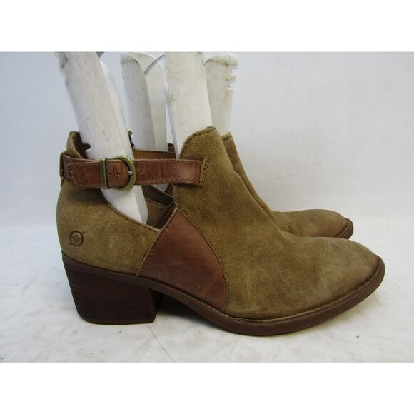 Born Size 8.5 M Brown Suede Chelsea Buckle Ankle Fashion Boots Bootie - Picture 3 of 11